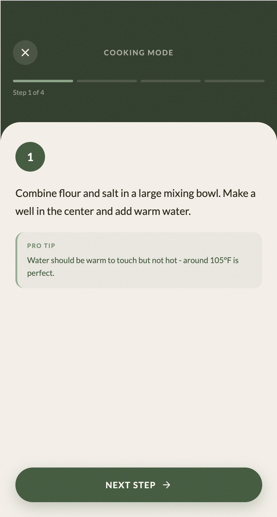 Hi-fi: Step-by-step cooking mode