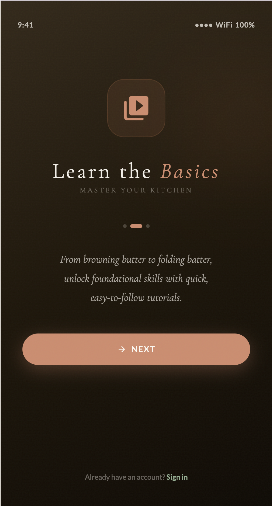 Hi-fi: Value proposition 2 - Learn the Basics